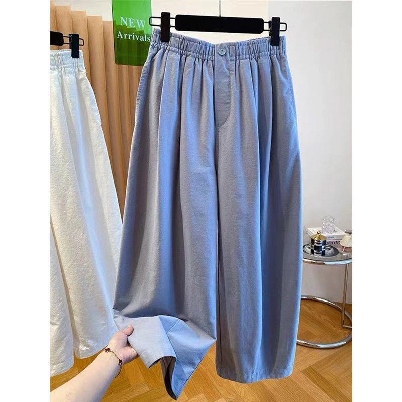 

Women s Loose White Lantern Pants | Plus Size, Cropped, Versatile Wide-Leg for Spring/Autumn 4XL (suggested weight 210-240 jin) синій