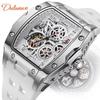 Pánské hodinky Módní Skeleton Mechanické Sportovní hodinky Luminiscenční Vodotěsné Tourbillon Automatické Ocelové hodinky