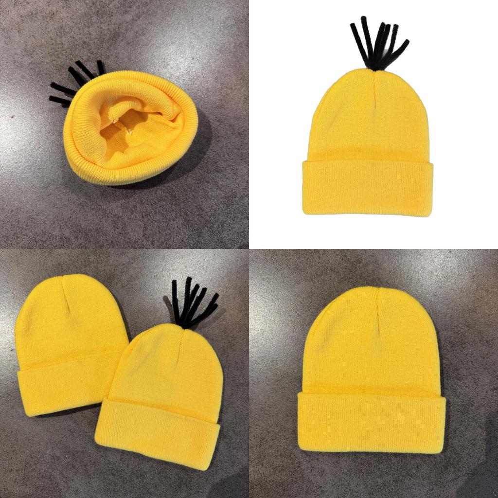 Minions Cartoon Knit Beanie Hat For Winter Warmth And Streetwear Fashion