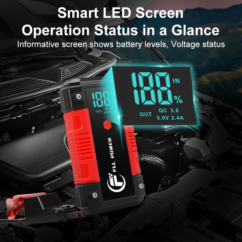 2500A Peak Car Jump Starter,for 6.0L Gas/5.0L Diesel Engines,with LCD Display, Dual USB Compatible and 12V DC PORT