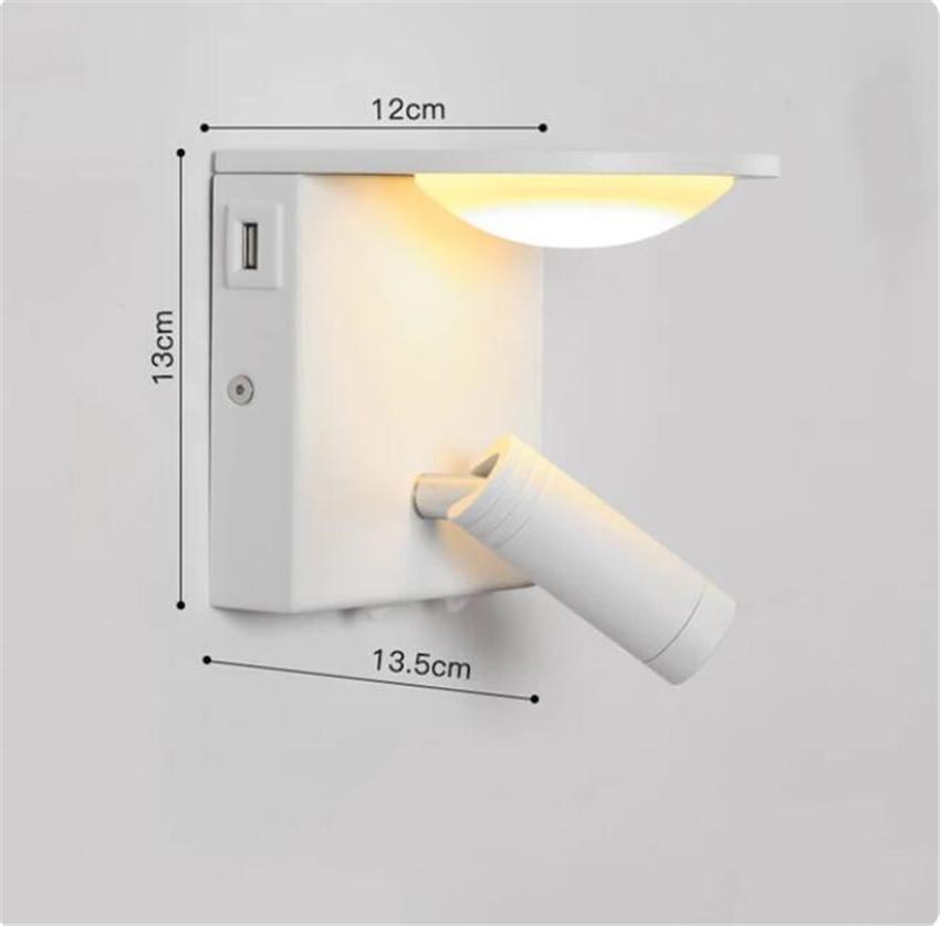 

USB-интерфейс, перезаряжаемый настенный светильник, прикроватная лампа, настенный светильник для спальни с подсветкой Warm White (2700-3500K) белый