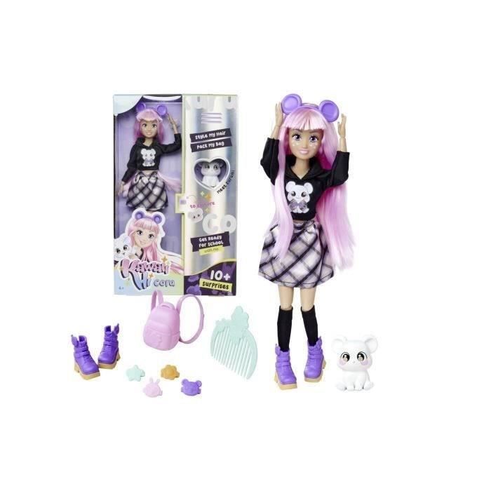 Kawaii Hi Cora - Kawaii Articulated Fashion Doll - For Styling and Dressing Up - Many Accessories and Her Mouse - From 4 Years