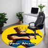Custom Name Johnny Bravo Printed Round Rug Carpet Chair Rug Area Rug Entryway Doormats,for Office Chair Living Room Bedroom Kitchen Room.