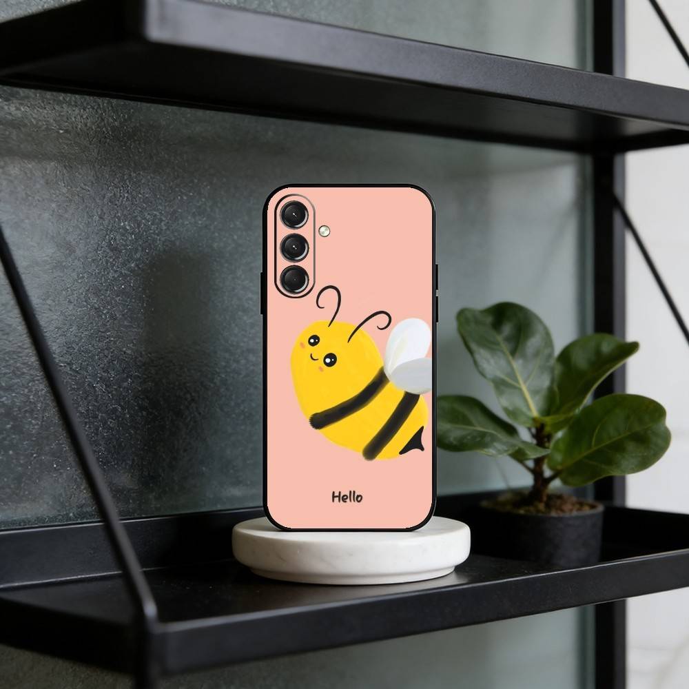 

C-Cute cartoon bee Phone Case For Samsung Galaxy A73,A21s,A22,A31,A52,A53,A71,A41Soft Black Shell Samsung a71 4g