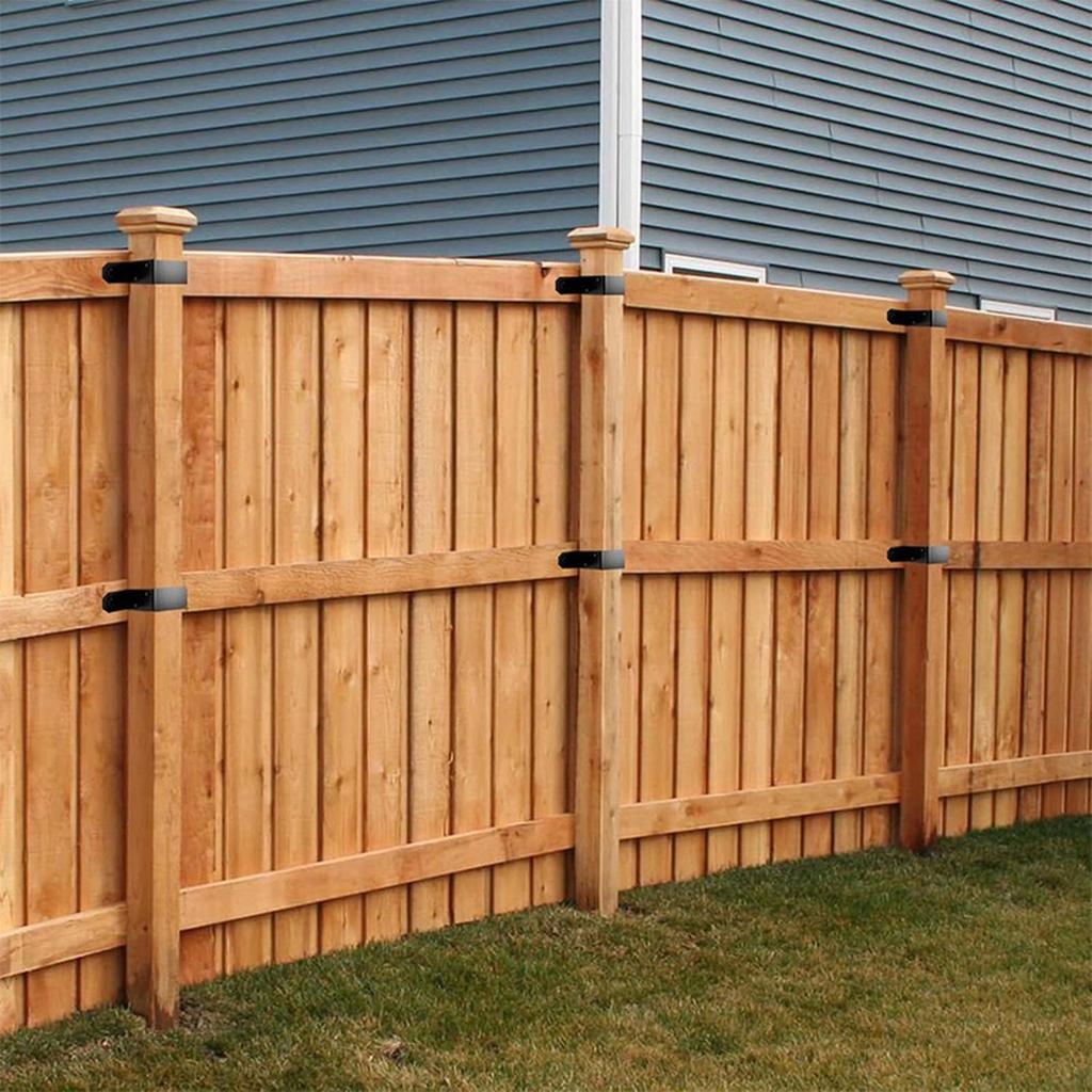 Schwerlast Zaunhalterung Säulenbefestigung U-förmiges Kohlenstoffstahlband für 4 * 4-Zoll Holzpfeiler DIY Zaunzubehör