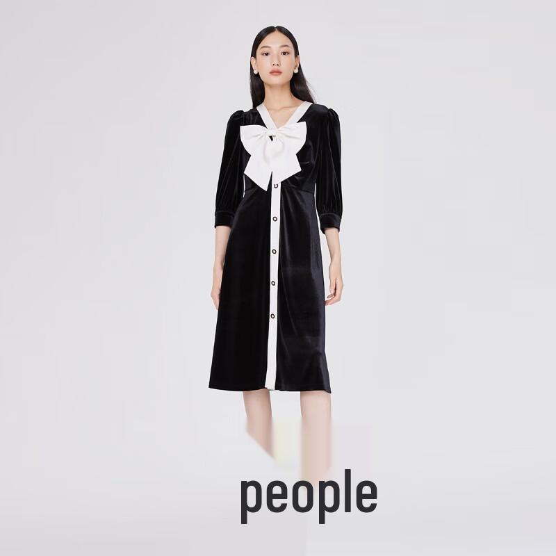 VEROMODA 2024 Early Autumn Velvet Bow-Tie Dress