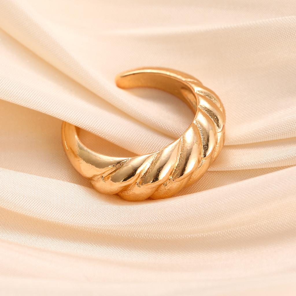 New Creative Smooth Water Drop Rings for Women Vintage Geometric Adjustable Croissant Open Finger Nail Ring Couple Jewelry Gifts