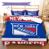 Set Biancheria da Letto con Fantasia New York Rangers Copripiumino Federa Decorazione per la Casa Regalo (1 * copripiumino + 2 * federa, senza nucleo)