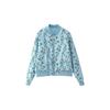 Womens Fashion Printed Warm Pilot Jacket Cotton Coat Casual Stand Collar Long Sleeve Winter Outerwear