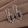 Rhodolite Gemstone Handmade 925 Sterling Silver Statement Earrings 1.9" Mother’s Day Gift AEE-3-13