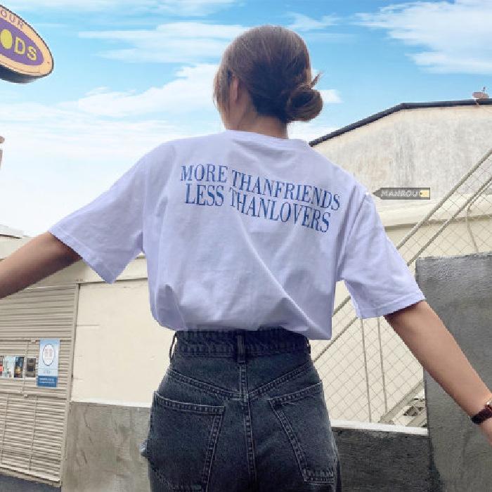 White short-sleeved t-shirt women s summer thin loose ins trendy design sense niche oversize top t-shirt M белый