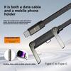 3-in-1 240W USB-A/Type-C 2.1A 6A Fast Charging Data Cable with Mobile Phone Holder for iPhone 15/17 Tablet & Gaming