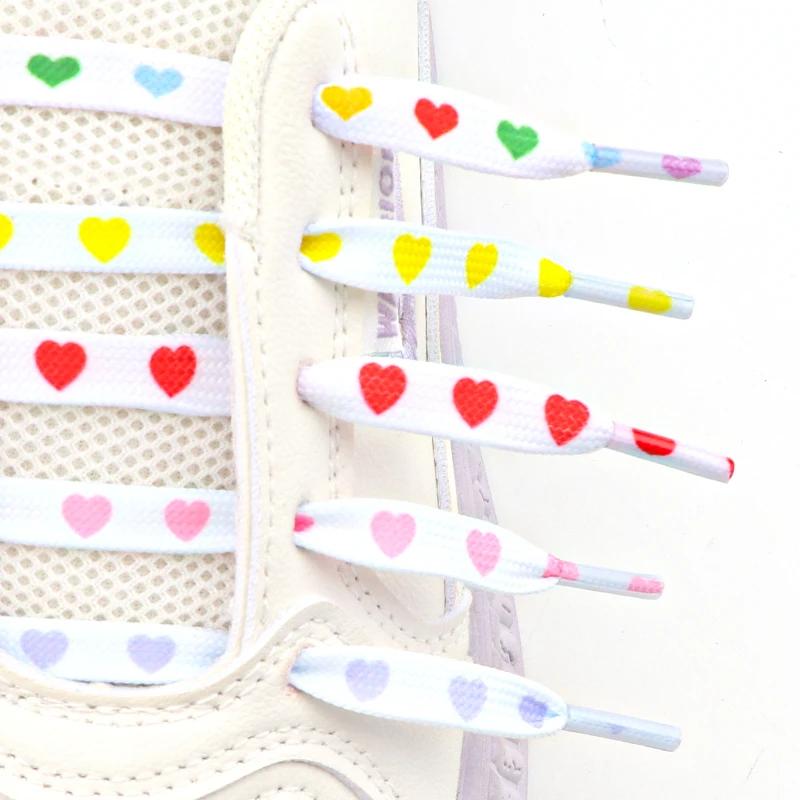 Flat Shoelace Love Heart Shoelaces for Sneakers Casual High Canvas Shoe Laces for AF1/AJ1 Women Men Shoestrings Shoes Accesories