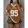 Camiseta Casual de Moda Los Ángeles NO.95 Estampada de Manga Corta Camiseta de Verano Camisetas de Béisbol Camiseta Deportiva