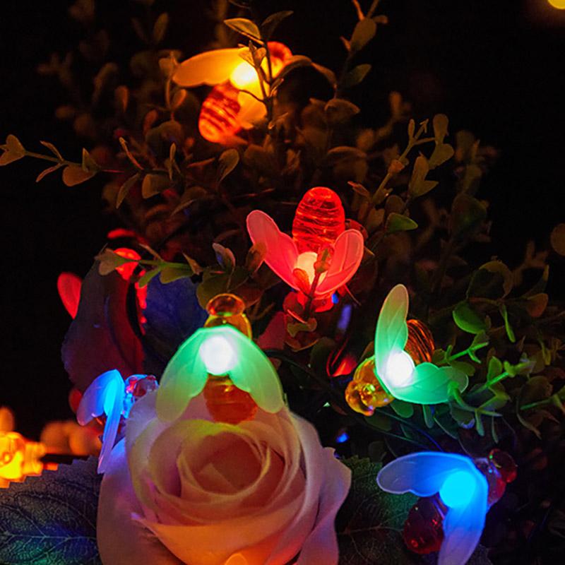 

1 шт. 50 светодиодных солнечных садовых светильников, гирлянды Honey Bee Fairy, 7 м, 8 режимов, водонепроницаемое уличное садовое освещение для цветочной изгороди, газона 5M 20LEDs разноцветный