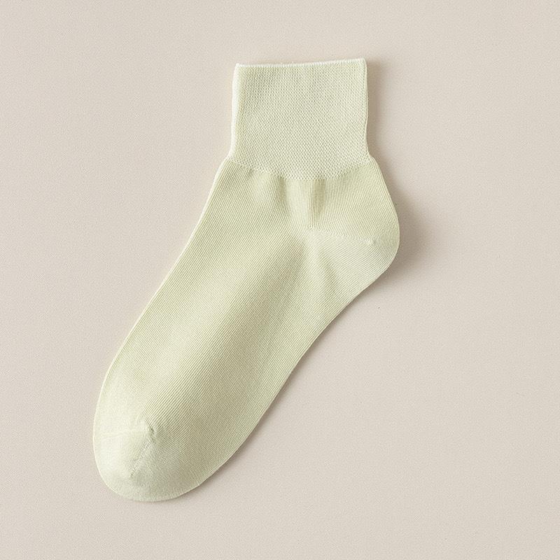 Female Spring and Summer Thin Pure Color All Go Boneless Simple Tube Moon Socks