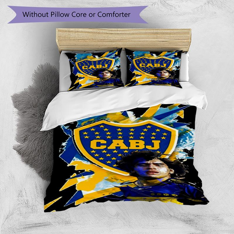 Boca Football Club Printed Pattern Duvet Cover Set – Includes 1 Duvet Cover and 2 Matching Pillowcases Bedroom Decor Christmas Gifts
