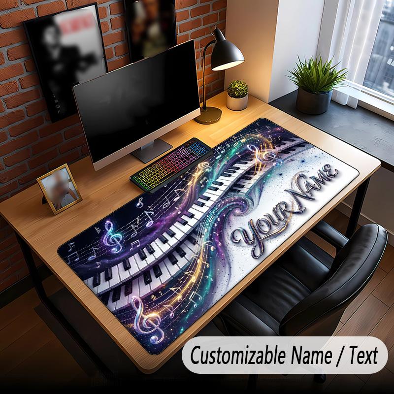 Music General Theme Custom Mouse Pad Personalized With Name Text Customized Desk Mat For Office Home Decor