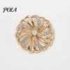 Secure Clasp Brooch Pin, Hollow Swirl Flower Pattern Lapel Pin with Rhinestones Inlaid, Durable Spiral Petals Design Versatile Badge for Coats Shirts