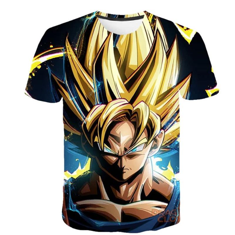 2026 Summer Dragon Ball Retro Fitness T-shirt Men's Oversized 3D Printed Short-sleeved Family Unisex Children's Sports Shirt