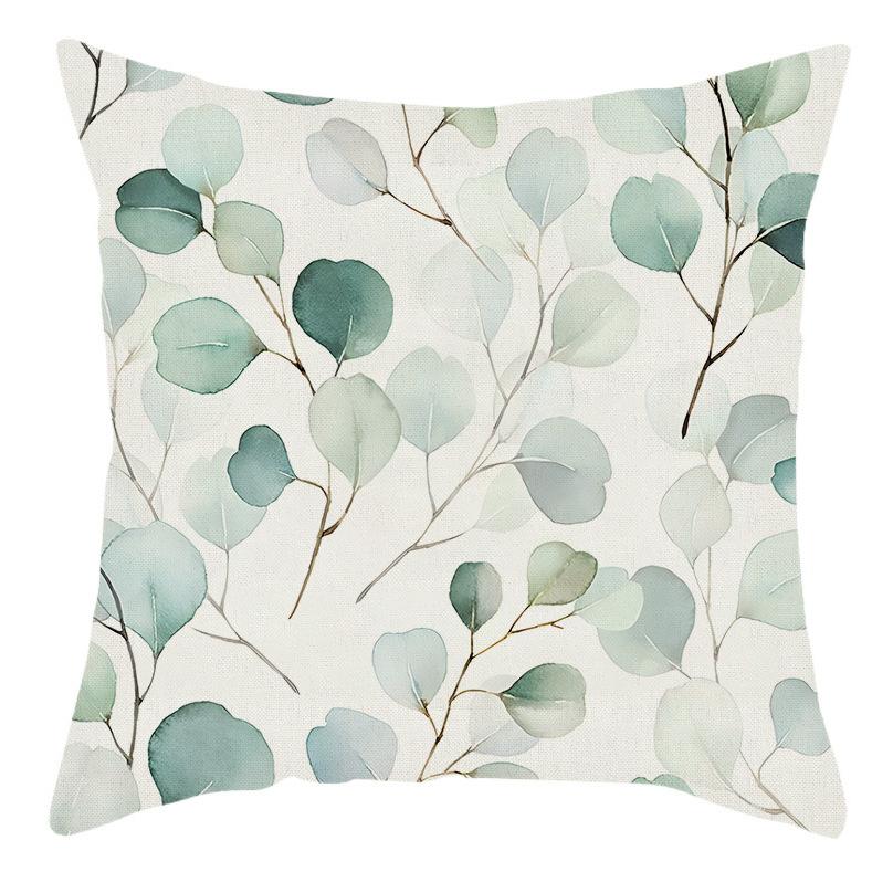 Plants, flowers, leaves throw pillow cover with short plush print for living room sofa decoration cushion cover pillow covers
