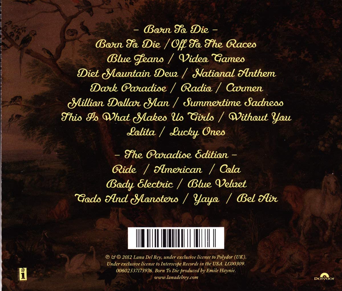 

CD ЛАНА ДЕЛЬ РЕЙ - Рождена умереть (Райское издание) 00602537173976 Polydor 2012 Великобритания Танцевальная и электронная музыка Б/У
