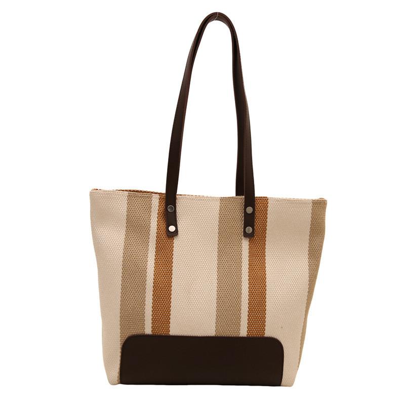 Stylish Colorblock Striped Tote Bag For Women With Spacious Design And Modern Urban Chic
