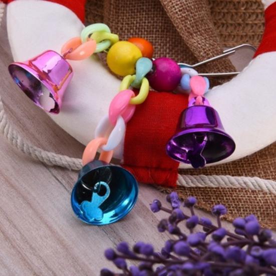 Pet Bird Bell String Chain Parrot Bite Zabawka do żucia Wisząca dekoracja klatki