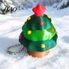Christmas Tree Pendant Fidget Clicker Keychain, 3D Printed Shaped Stress Relief Desktop Ornament Toy, Holiday Sensory Figure Key Ring Accessory