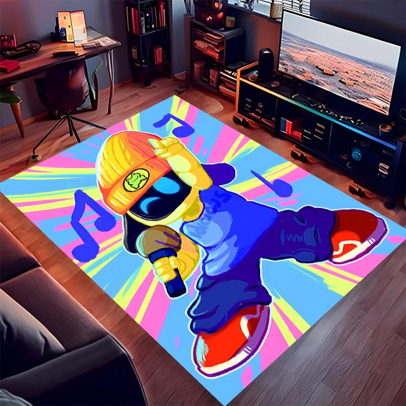 Astro Bot3 Bedruckter Saugfähiger Waschbarer Teppich, Rutschfeste Badezimmerteppiche, Küchenteppiche, Yogamatte, Eingangsbereich Wohnzimmer, Camping-Picknickteppiche