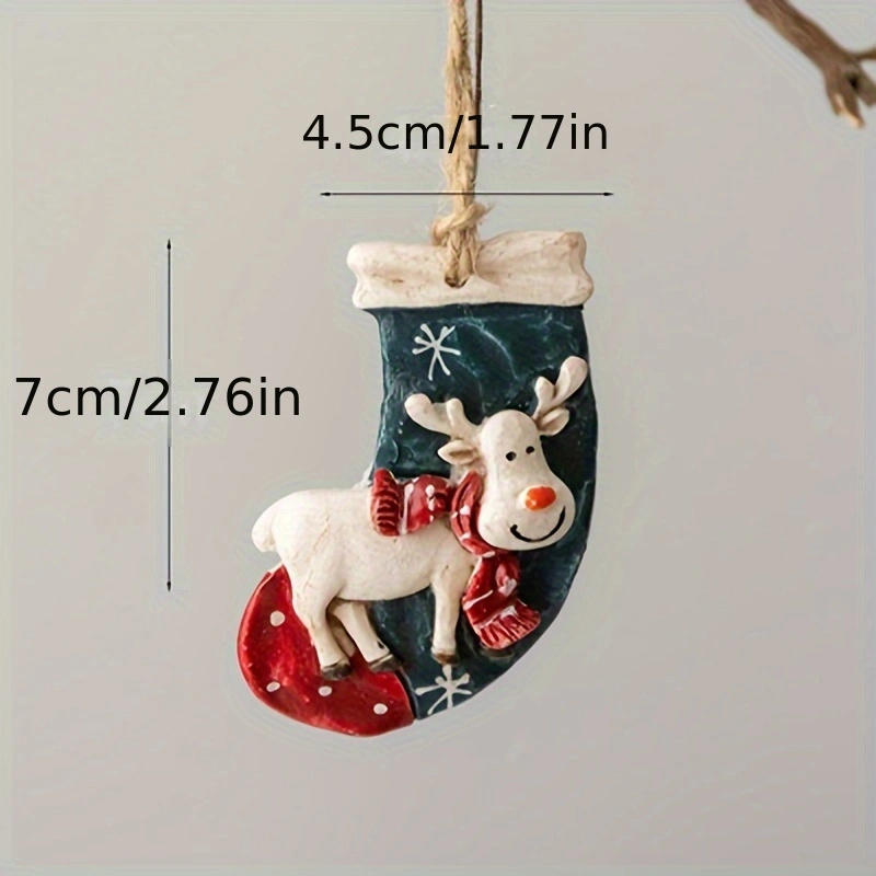 Creative Christmas Resin Horse Hanging Pendant Rustic Christmas Tree Decoration Ornaments Home Decor