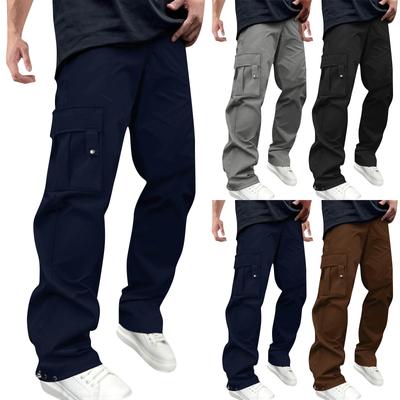 Herren Overalls Kordelzug Multi Pocket Freizeithose Wanderhose Baumwolltwillhose