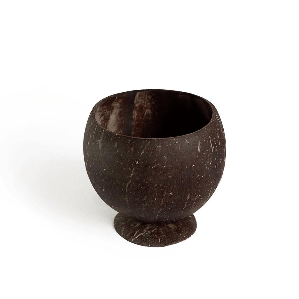 Natural Coconut Bowl Set: Coconut Shell Bowl with Coconut Wood Spoon and Fork for Fruit, Smoothies, and Salads