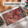 Mermaid Underwater Theme Crystal Velvet Rug Personalized Custom Name Text Soft Floor Mat Home Decor