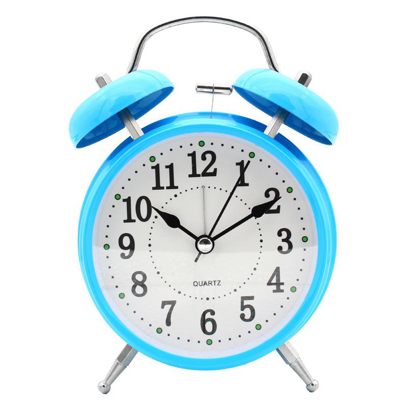 

Modern Minimalist Small Alarm Clock Silent Metal Student Bedroom Alarm Clock with Night Light Battery Clock Clock .