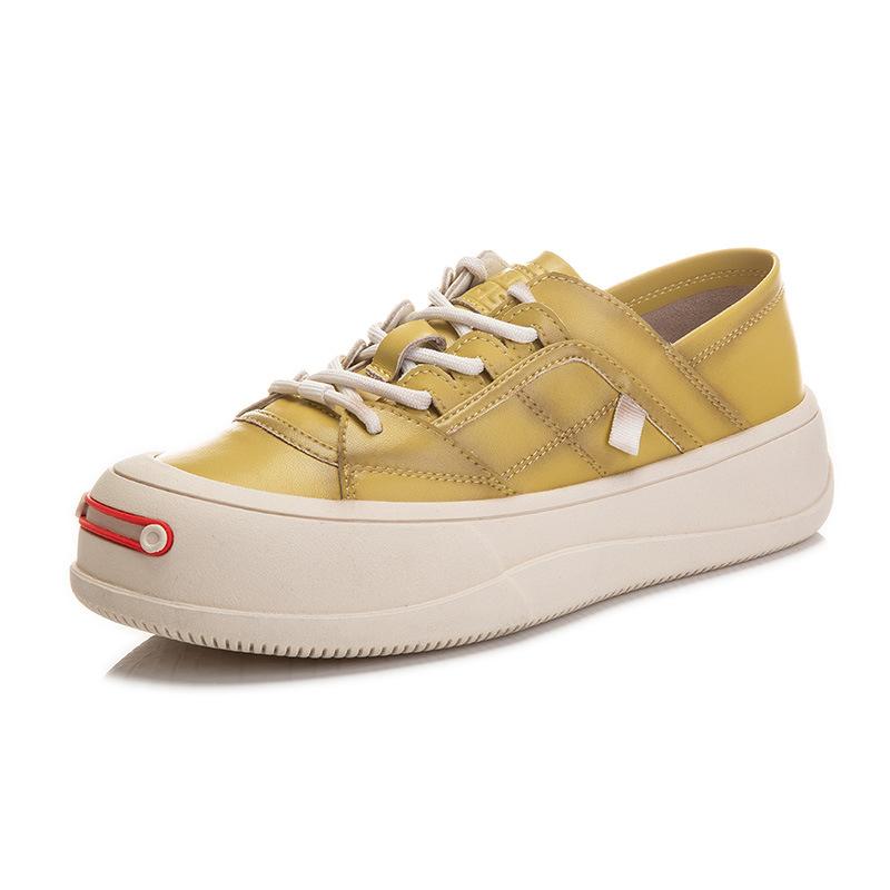 Smile thick baseplate shoes 2025 spring new shoes women's versatile casual two wear white shoes women's genuine leather women's shoes