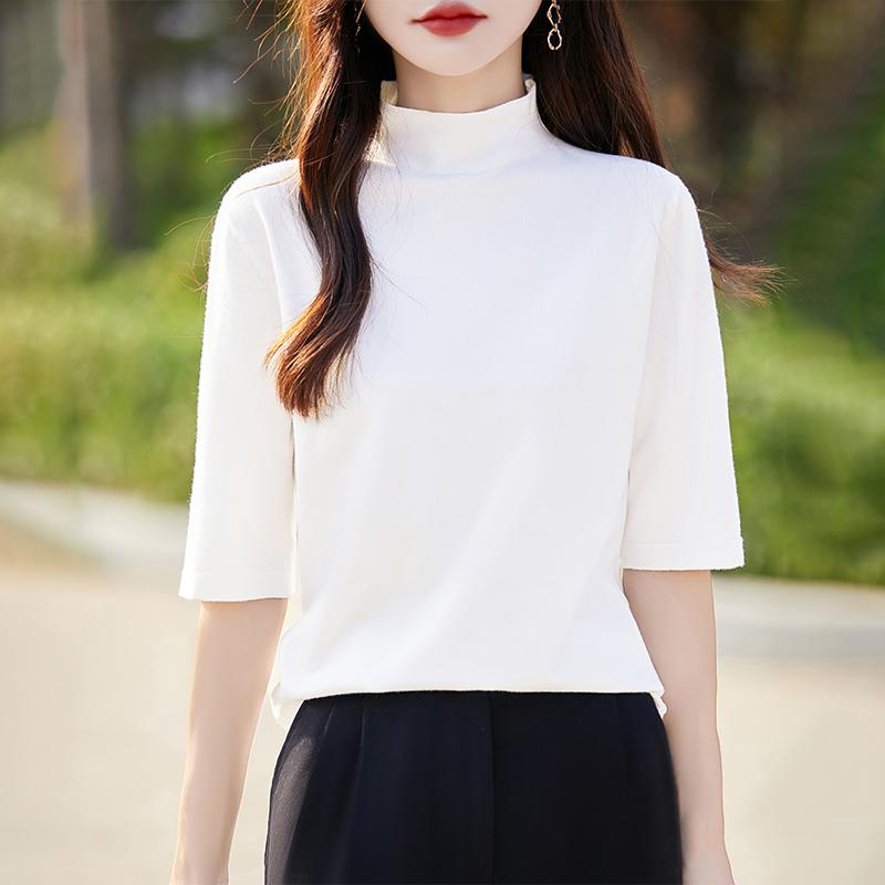 

Всесезонный женский свитер из 50% шерсти и 50% шелка | Легкий теплый свитер из смеси | Роскошный трикотаж из кашемира и шелка L белый