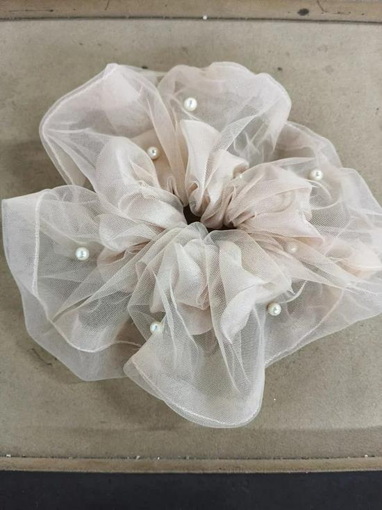 Pearl Double Layer Mesh Bun Hair Tie - Retro French High-End Style Hair Accessory