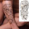 1 Sheet Girls With Flowers Holy Mother Temporary Tattoos For Women Body Art, Long Lasting Waterproof Temp Fake Tattoo Stickers