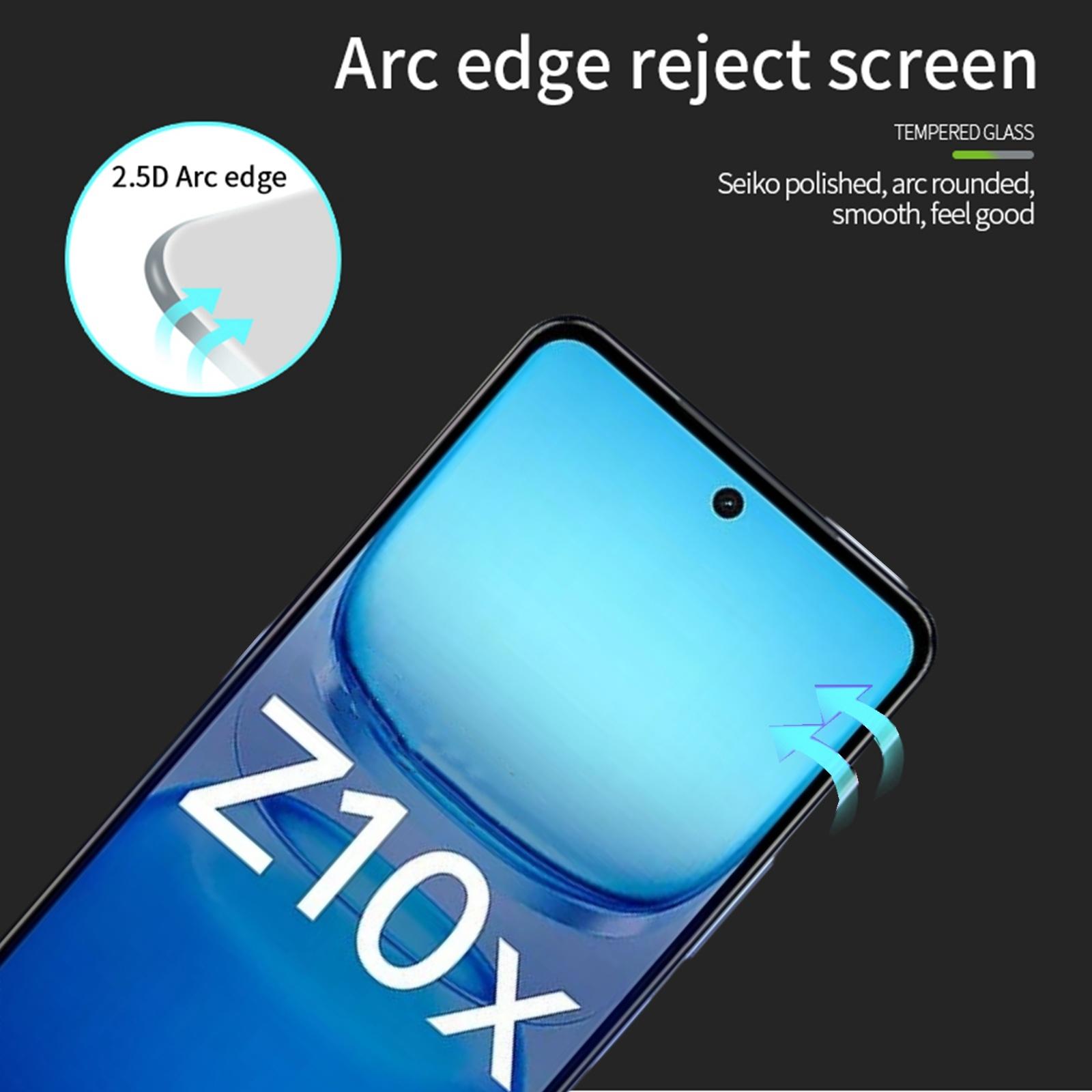 

For vivo iQOO Z10x 5G Screen Protector MOFI 9H Full Glue Full Coverage High Aluminum-Silicon Glass Film Black