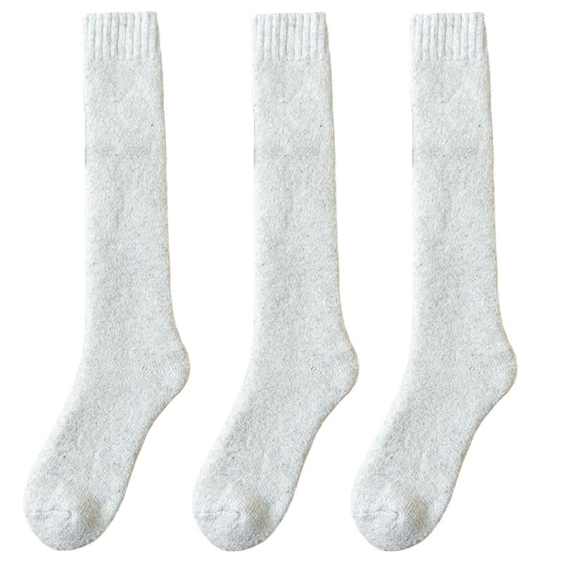 3 Pair Winter Thick Warm Knee-High Men's Wool Socks Men's Merino Calf Socks Casual Cashmere Terry Socks Fashion Stockings Men
