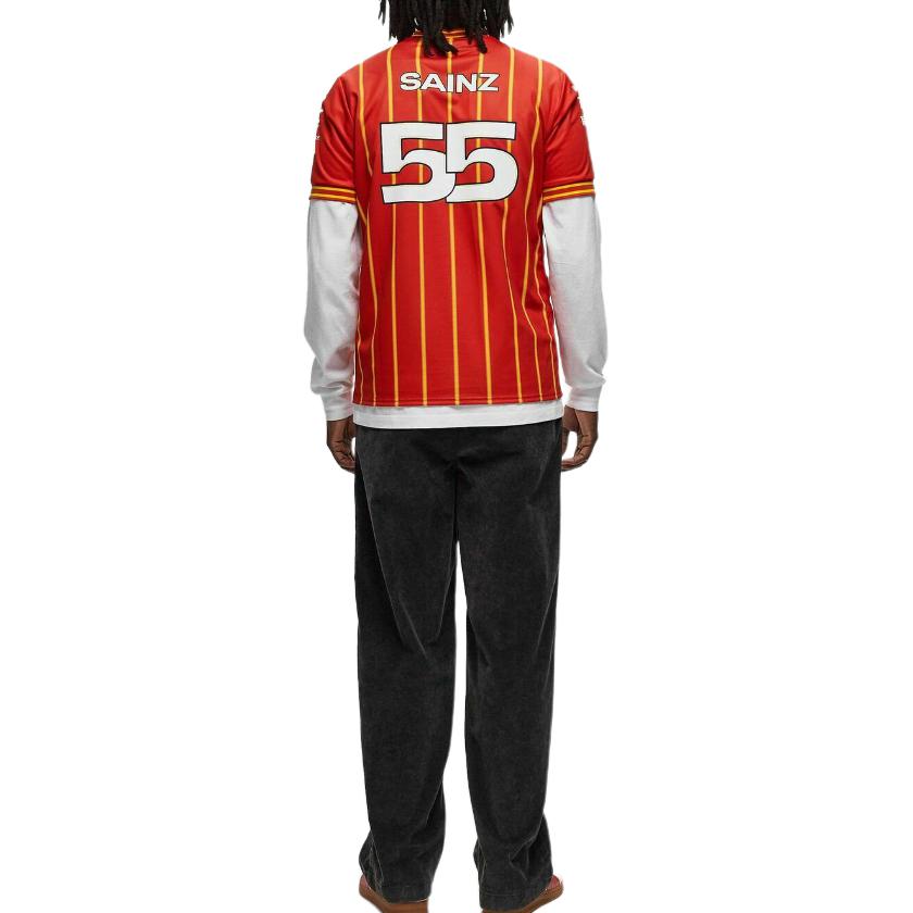 Puma Scuderia Ferrari Team Soccer Jersey Double-Sided Jacquard Crew Neck Short Sleeve Men Jersey Red 763608-02