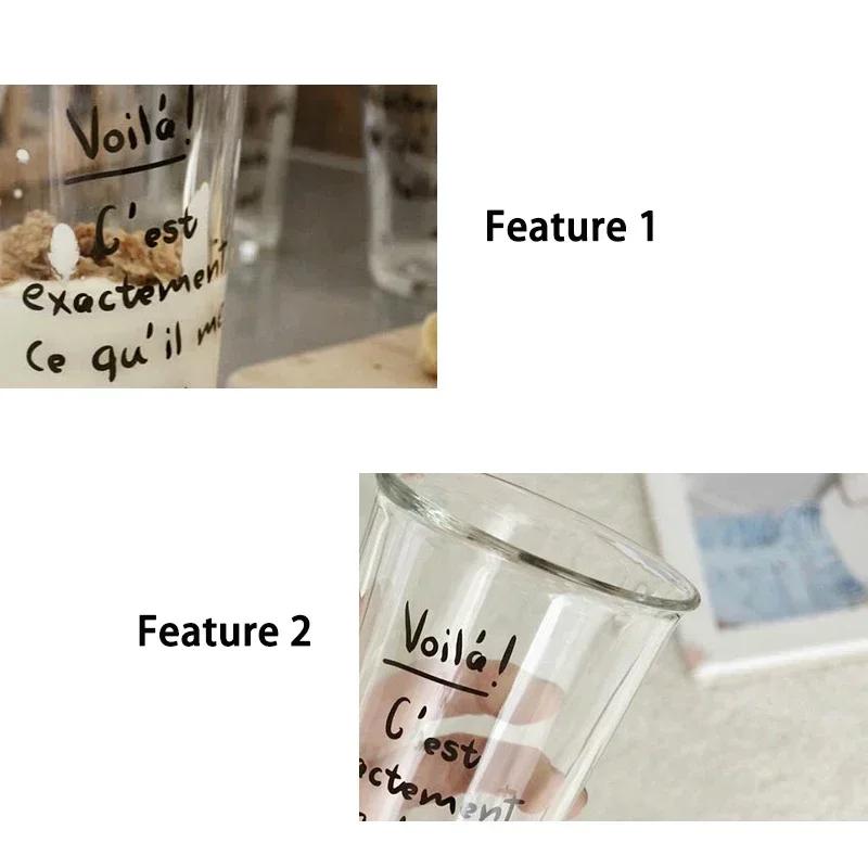 Transparent Glass Korean Ins Style Coffee Miilk Juice Beverage Black Tea Cup Cocktail Glassware Girl Gift for Home-use Cafe Shop