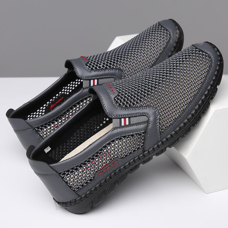 

Летние сетчатые туфли мужские повседневные дышащие туфли с мягкой подошвой из ткани Old Beijing мужские сандалии обувь для пап среднего возраста удобные ленивые туфли 46