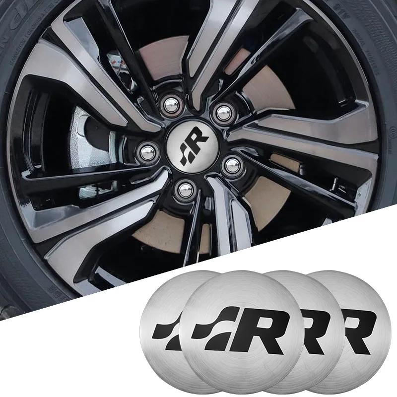 2025 Hot 4Pcs Car Wheel Hub Center Cap Metal Emblem Stickers For Volkswagen GTI R-Line R Polo T5 Golf Passat Scirocco Jetta Beet
