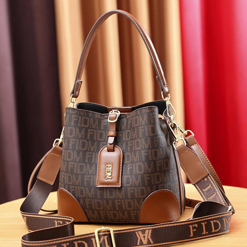 Women Handbags and Purse Ladies Vintage Bucket Crossbody Shoulder Bag Retro Top Handle Hobo Bag with Two Adjustable Straps