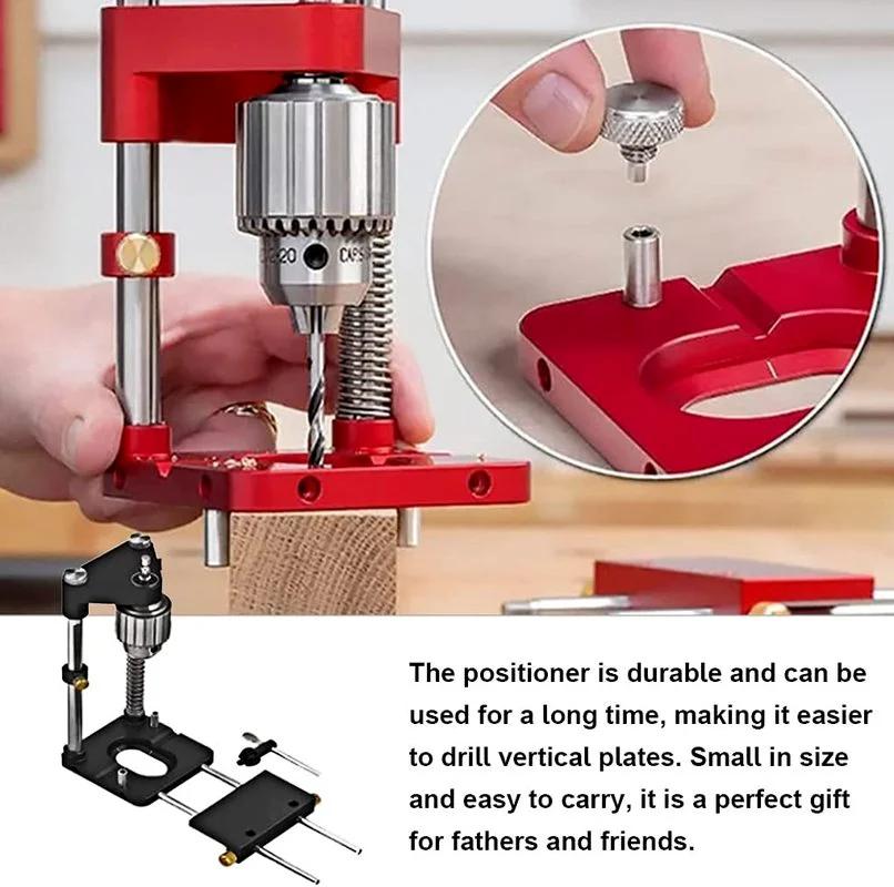 Drilling Locator Precision Woodworking Drilling Locator Household Alloy Steel Woodworking Drilling Guide Tool DIY Furniture Tool