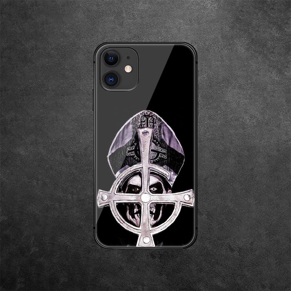 Ghost Rock Band Tempered Glass Phone Case For iPhone Samsung Galaxy Redmi Xiaomi Note S A 16 15 14 13 12 11 20 21 22 23 53 54 Pro Plus Ultra Tpu Cover