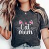 Cat Mom T-Shirt, Cute Feline Lover Graphic Tee, Stylish Pet Owner Apparel, Unique Gift for Cat Moms, Cozy and Trendy Kitty Mom Shirt