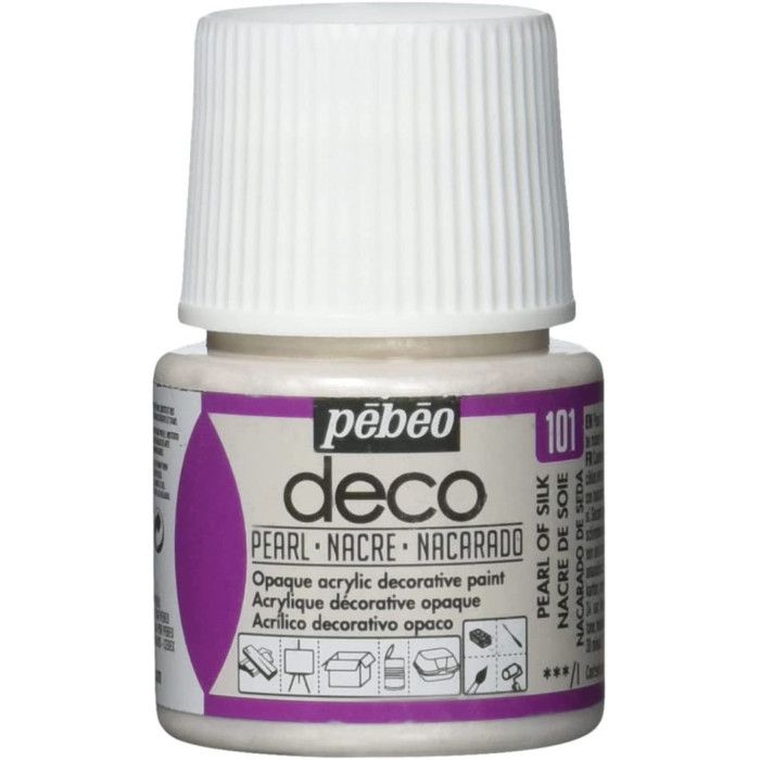 Acrylfarbe - Pébéo - P.BO Déco Perlglanz - Seidenperlmutt - 45 ml - Mattes Finish